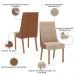 Kit 2 Cadeiras Estofadas Ivy Corano Caramelo Suede Creme Henn