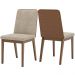 Kit 2 Cadeiras Estofadas Pietra Corano Caramelo Suede Creme Henn
