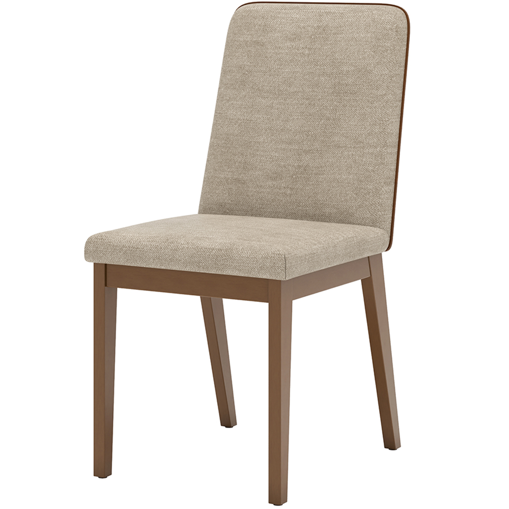 Kit 2 Cadeiras Estofadas Pietra Corano Caramelo Suede Creme Henn