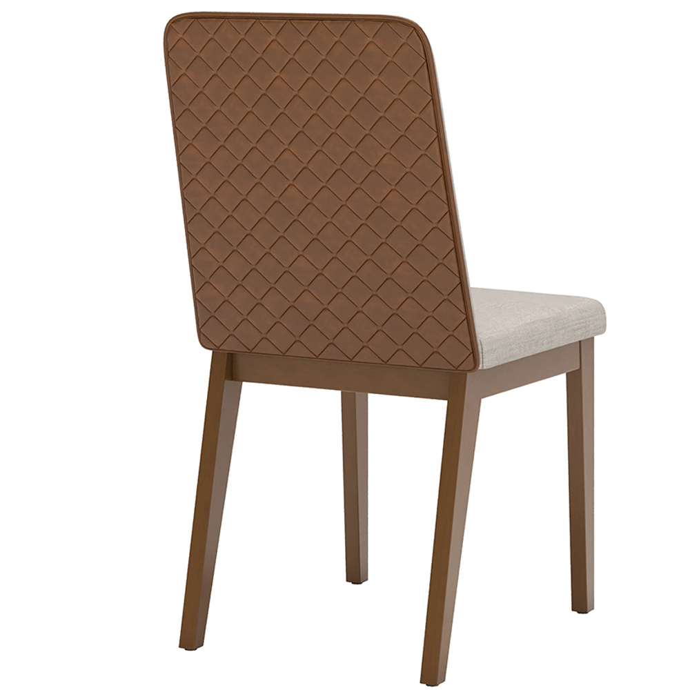 Kit 2 Cadeiras Estofadas Pietra Corano Caramelo Suede Linho Henn