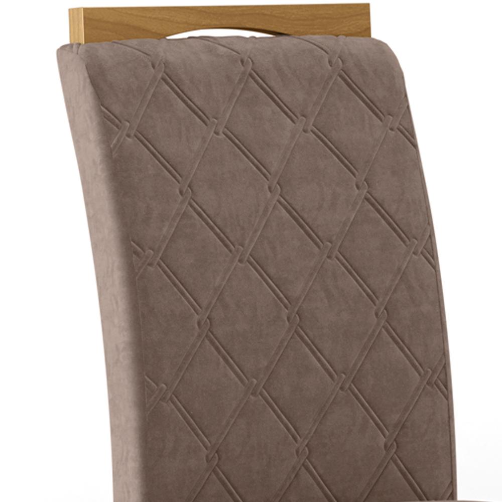 Kit 2 Cadeiras Estofadas SI25 Veludo Nature Marrom Amendoa Henn