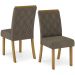 Kit 2 Cadeiras Estofadas Sala De Jantar Vita Suede Bege Henn