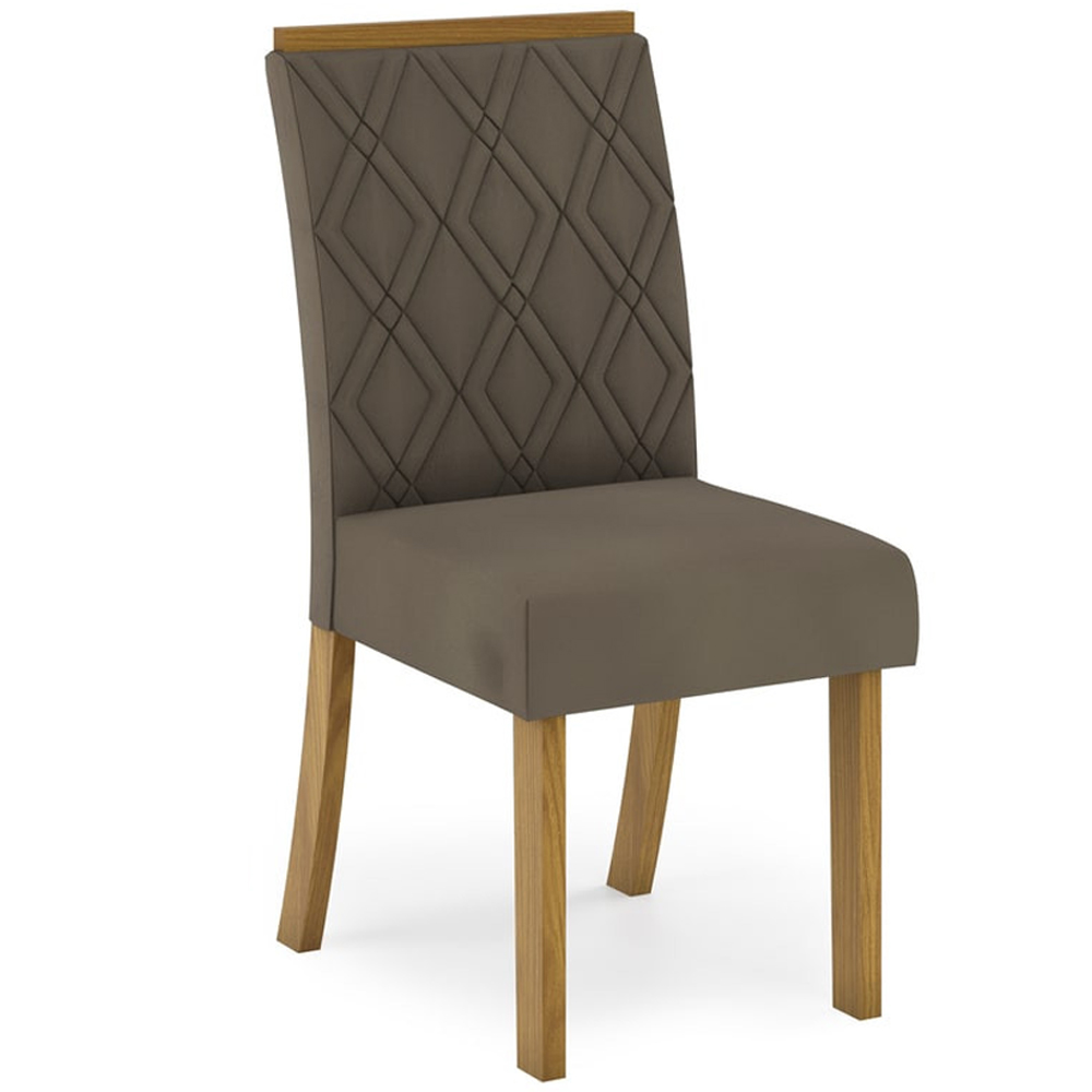 Kit 2 Cadeiras Estofadas Sala De Jantar Vita Suede Bege Henn