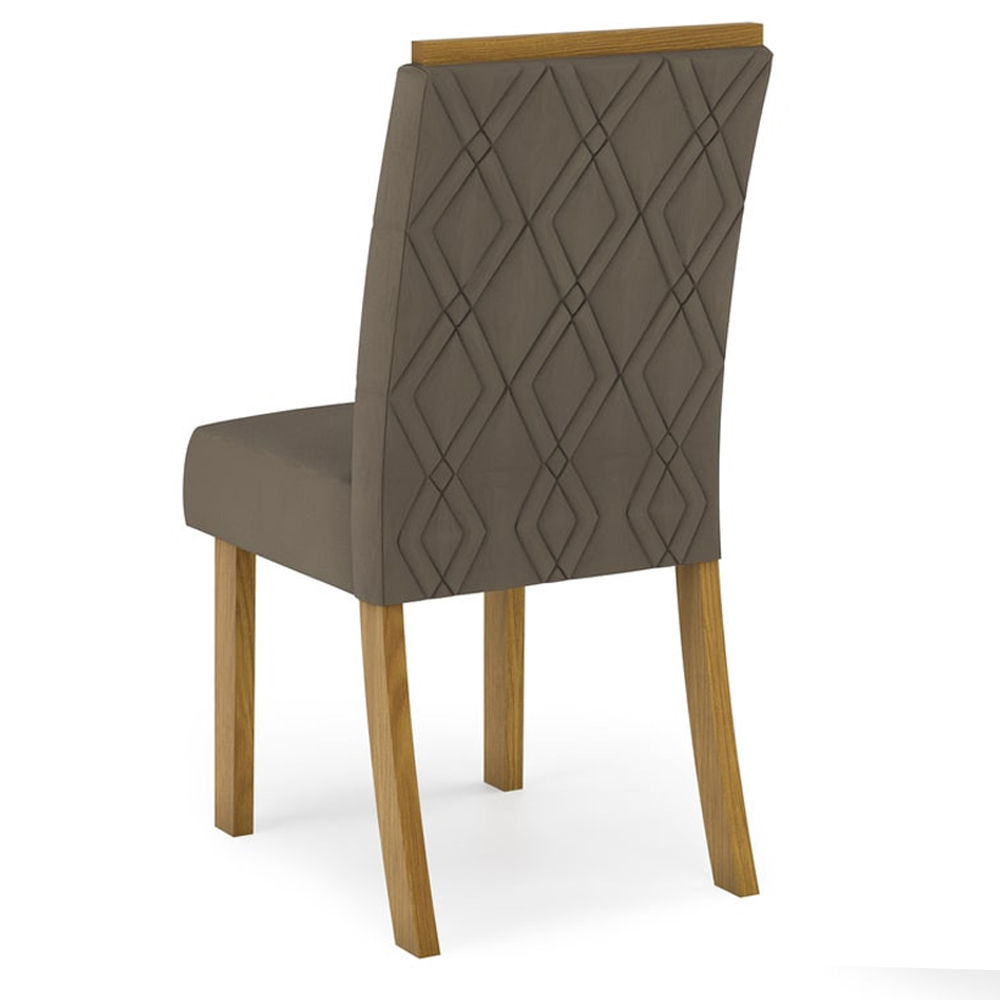 Kit 2 Cadeiras Estofadas Sala De Jantar Vita Suede Bege Henn