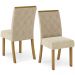 Kit 2 Cadeiras Estofadas Sala De Jantar Vita Suede Linho Henn