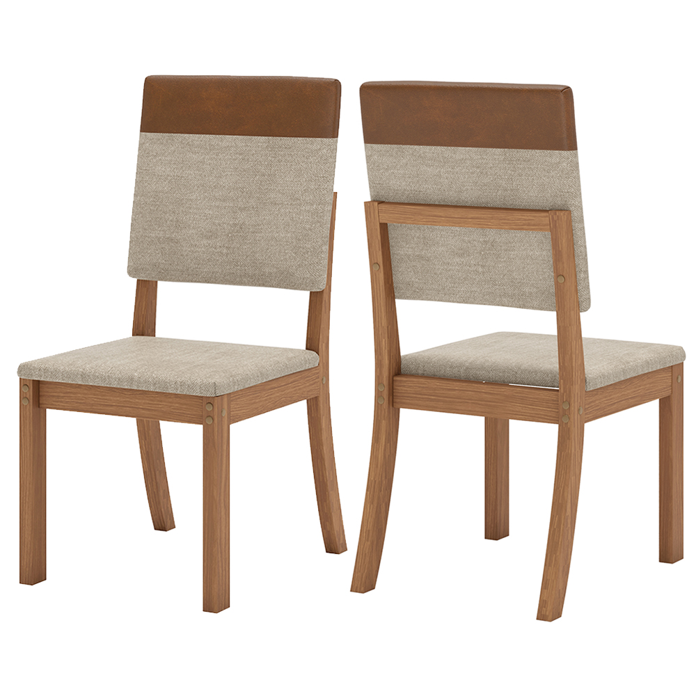 Kit 2 Cadeiras Milla Plus Corano Caramelo Suede Creme Henn