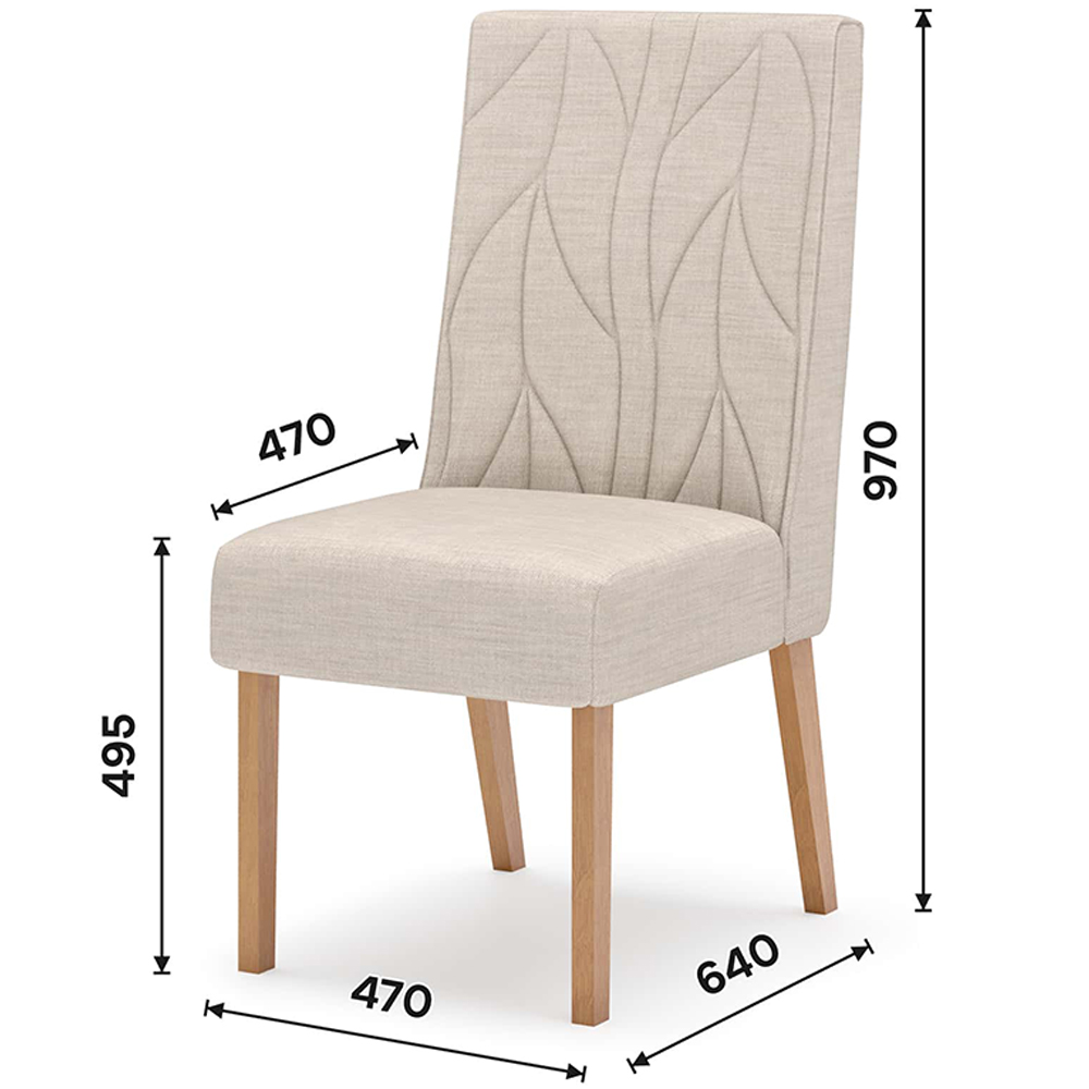 Kit 2 Cadeiras Sala De Jantar Eloa Suede Linho Henn