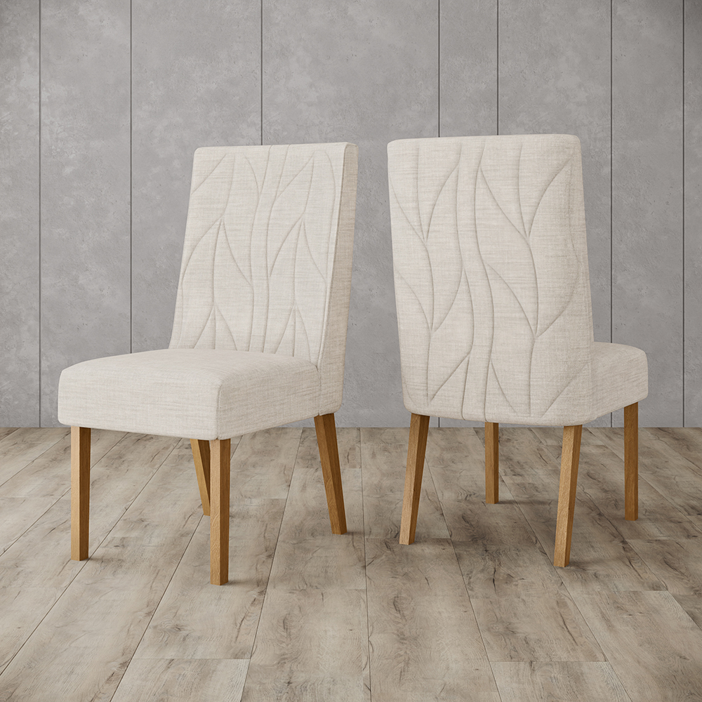 Kit 2 Cadeiras Sala De Jantar Eloa Suede Linho Henn