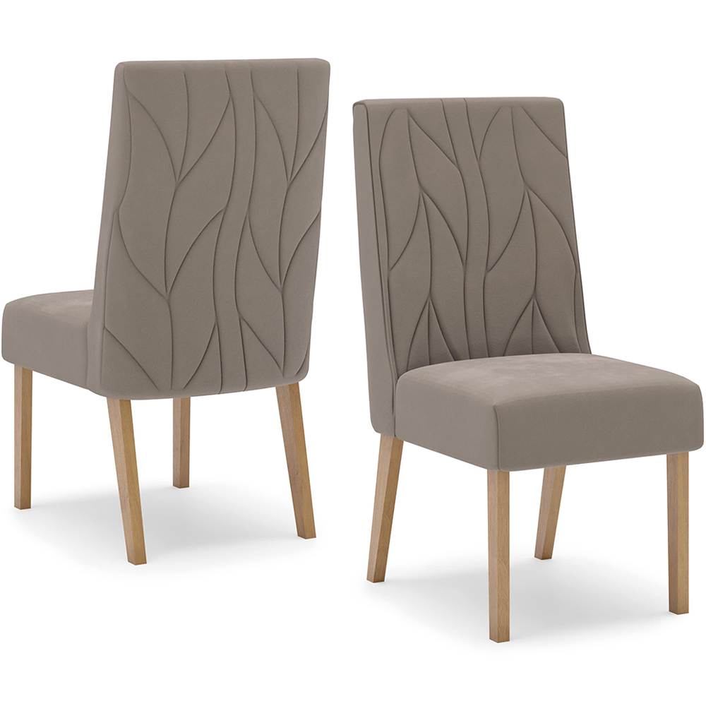Kit 2 Cadeiras Sala De Jantar Eloa Suede Marrom Amendoa Henn