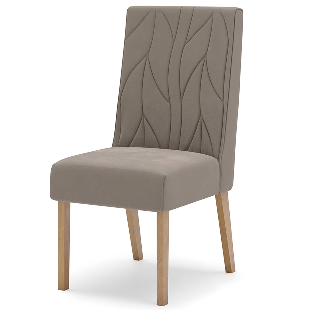 Kit 2 Cadeiras Sala De Jantar Eloa Suede Marrom Amendoa Henn