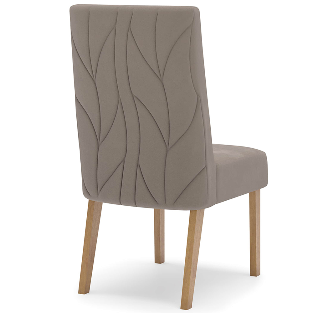 Kit 2 Cadeiras Sala De Jantar Eloa Suede Marrom Amendoa Henn