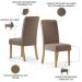 Kit 2 Cadeiras Sala De Jantar Malu Suede Marrom Amendoa Henn