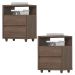 Kit 2 Mesas De Cabeceira 2 Gavetas 48 cm Campeche Castanho Henn