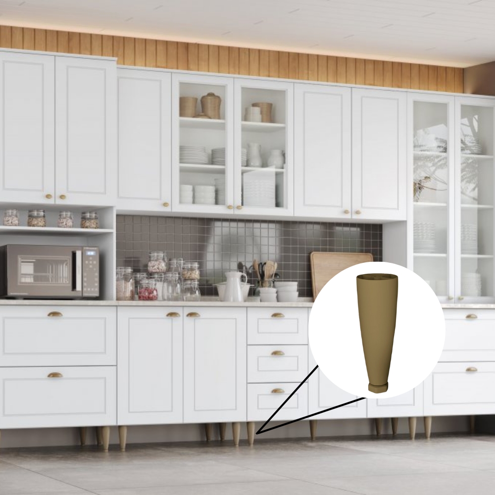 Kit 5 Pes Conico Regulaveis Para Cozinha Americana O945 Bronze Henn