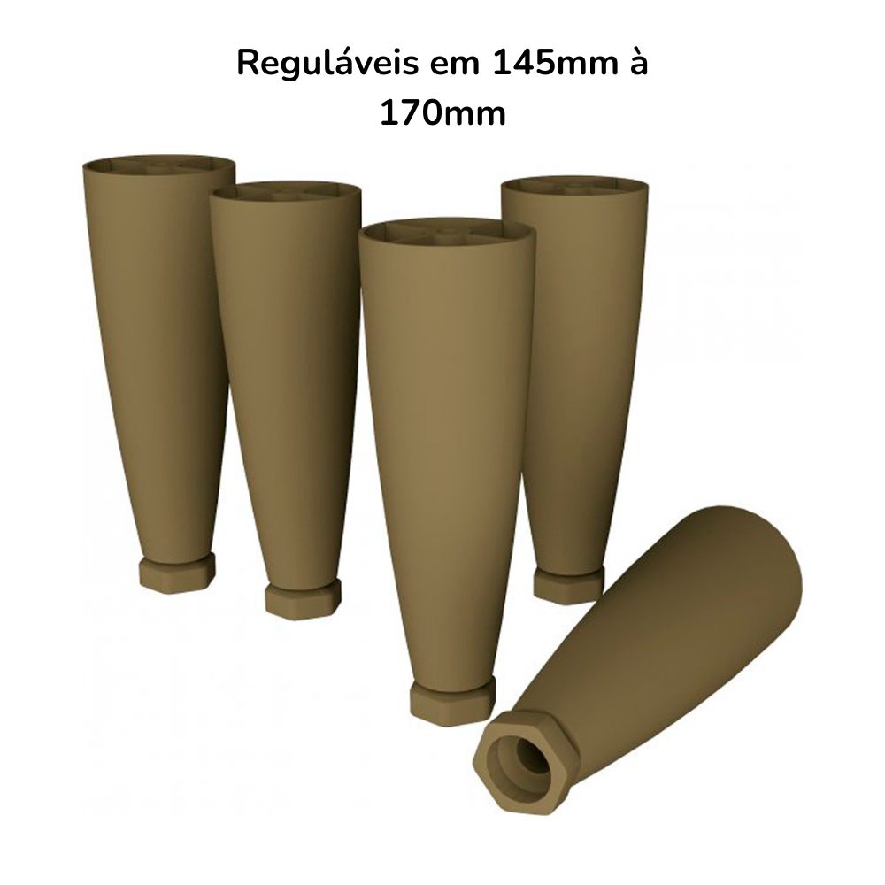 Kit 5 Pes Conico Regulaveis Para Cozinha Americana O945 Bronze Henn