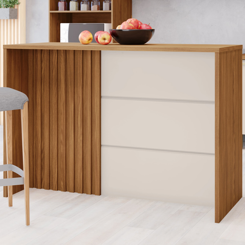 Mesa Bancada Gourmet 146x101 cm Requinte Nature Areia Henn
