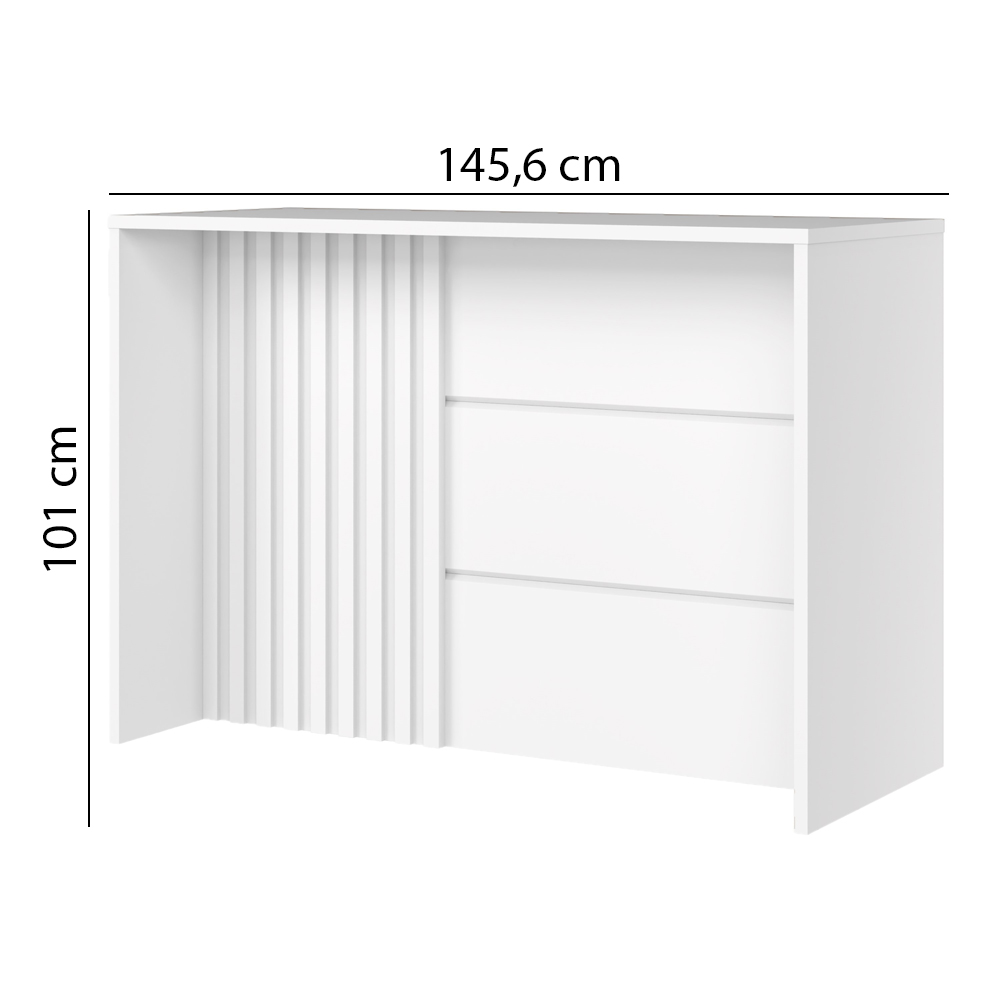 Mesa Bancada Gourmet MDF 146x101 cm C630 Americana Branco Henn