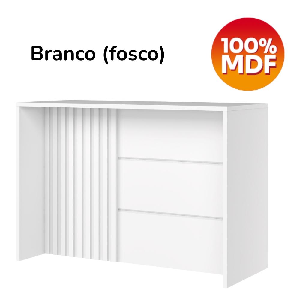 Mesa Bancada Gourmet MDF 146x101 cm C630 Americana Branco Henn