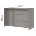 Mesa Bancada Gourmet MDF 146x101 cm C630 Americana Cinza Henn
