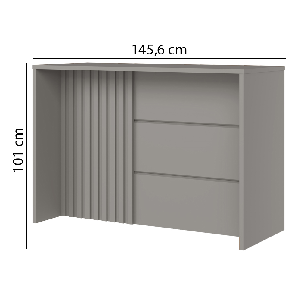 Mesa Bancada Gourmet MDF 146x101 cm C630 Americana Cinza Henn
