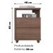 Mesa De Cabeceira 2 Gavetas 48 cm Campeche Castanho Henn