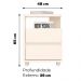 Mesa De Cabeceira 2 Gavetas 48 cm Campeche Off White Henn