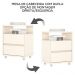 Mesa De Cabeceira 2 Gavetas 48 cm Campeche Off White Henn