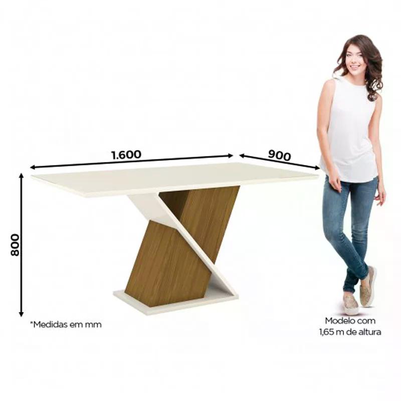 Mesa Solus Nature/Off White - Móveis Henn