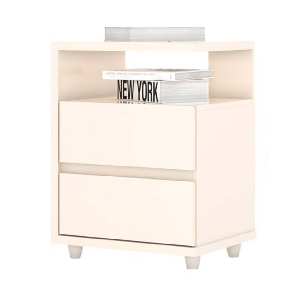 Mesa de Cabeceira Lacy 2 Gavetas Off White