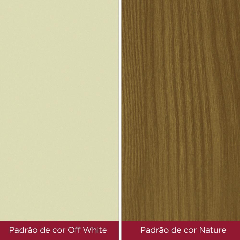 Mesa de Jantar Orus 4 Lugares com Tampo de MDF e Canto Reto 120x80 Nature/Nature/Off White - Móveis Henn
