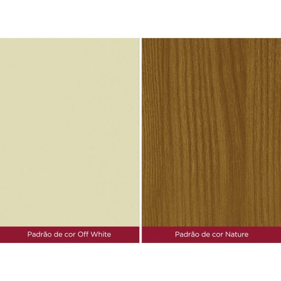 Mesa de Jantar Orus 4 Lugares com Tampo de MDF e Canto Reto 120x80 Nature/Nature/Off White - Móveis Henn