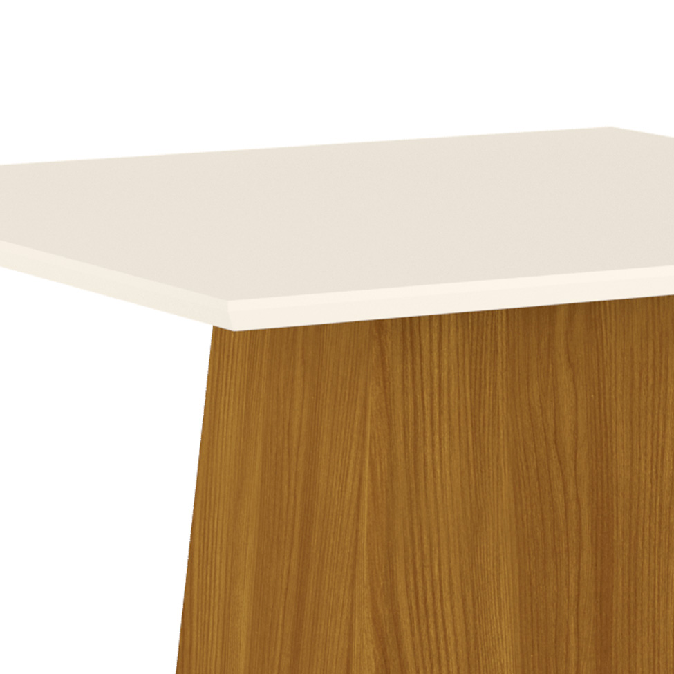 Mesa de Jantar Quadrada Sarah Off White e Nature 90 cm