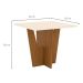 Mesa de Jantar Quadrada com Tampo de Vidro Danielly Off White e Nature 90 cm