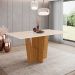 Mesa de Jantar Retangular Danielly Off White e Nature 160 cm