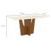 Mesa de Jantar Retangular Danielly Off White e Nature 160 cm
