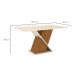 Mesa de Jantar Retangular Fiorella Off White e Nature 160 cm