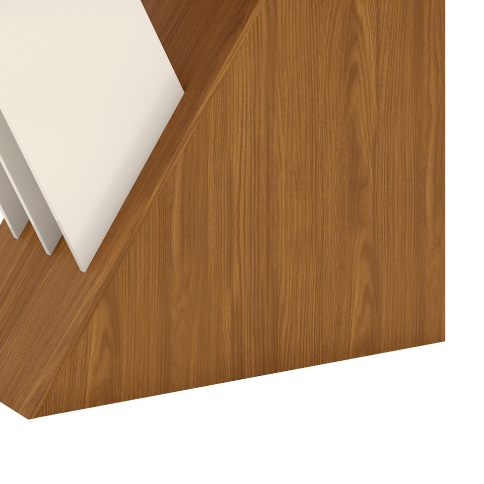Mesa de Jantar Retangular Lucena II Off White e Nature 160 cm