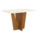 Mesa de Jantar Retangular com Tampo de Vidro Danielly I Off White e Nature 120 cm