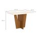 Mesa de Jantar Retangular com Tampo de Vidro Danielly I Off White e Nature 120 cm