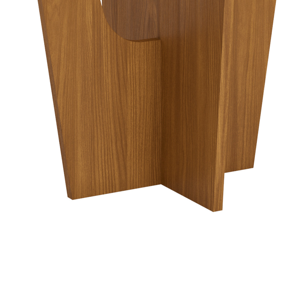 Mesa de Jantar Retangular com Tampo de Vidro Danielly I Off White e Nature 120 cm