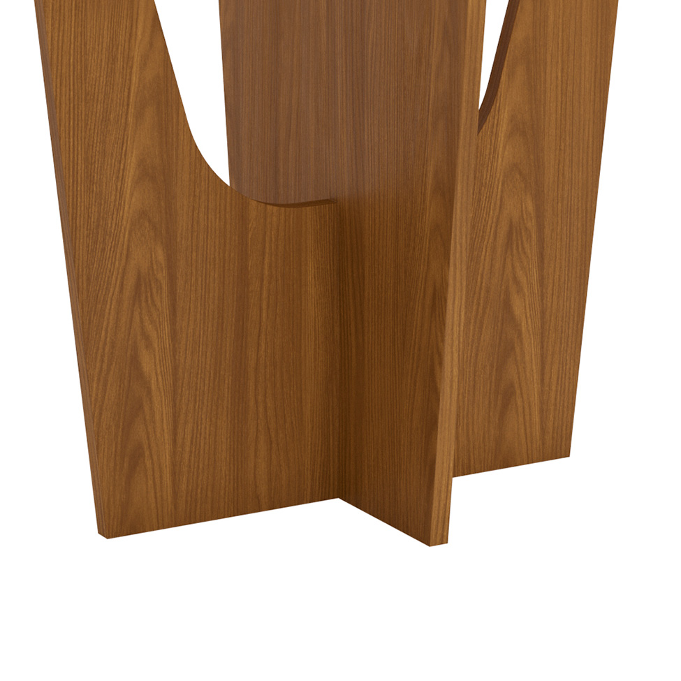 Mesa de Jantar Retangular com Tampo de Vidro Danielly I Off White e Nature 160 cm