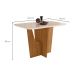 Mesa de Jantar Retangular com Tampo de Vidro Danielly II Off White e Nature 120 cm
