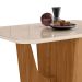 Mesa de Jantar Retangular com Tampo de Vidro Danielly II Off White e Nature 120 cm