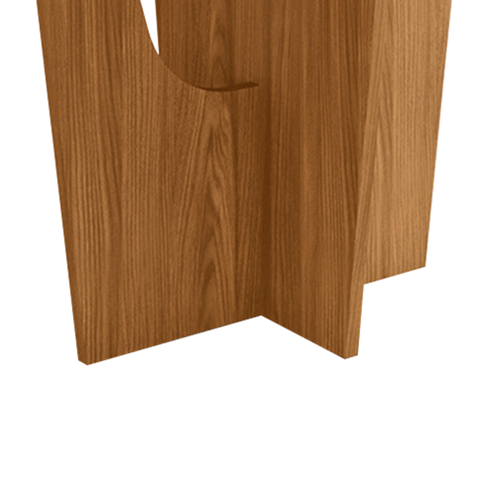 Mesa de Jantar Retangular com Tampo de Vidro Danielly II Off White e Nature 120 cm