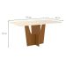 Mesa de Jantar Retangular com Tampo de Vidro Danielly II Off White e Nature 160 cm
