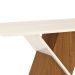 Mesa de Jantar Retangular com Tampo de Vidro Fiorella I Off White e Nature 160 cm
