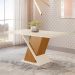Mesa de Jantar Retangular com Tampo de Vidro Fiorella II Off White e Nature 160 cm