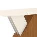 Mesa de Jantar Retangular com Tampo de Vidro Lucena I Off White e Nature 160 cm