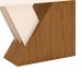 Mesa de Jantar Retangular com Tampo de Vidro Lucena I Off White e Nature 200 cm