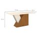 Mesa de Jantar Retangular com Tampo de Vidro Lucena Off White e Nature 160 cm